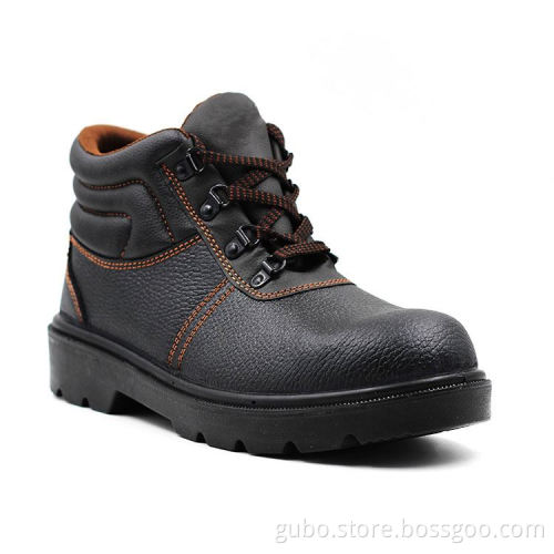 Black Action Leather Hard Work Oil Resistant Safety Shoes